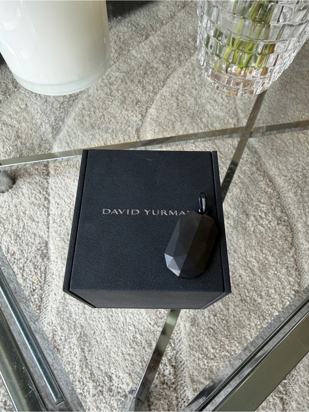 David Yurman Men’s Black Faceted Amulet Pendant